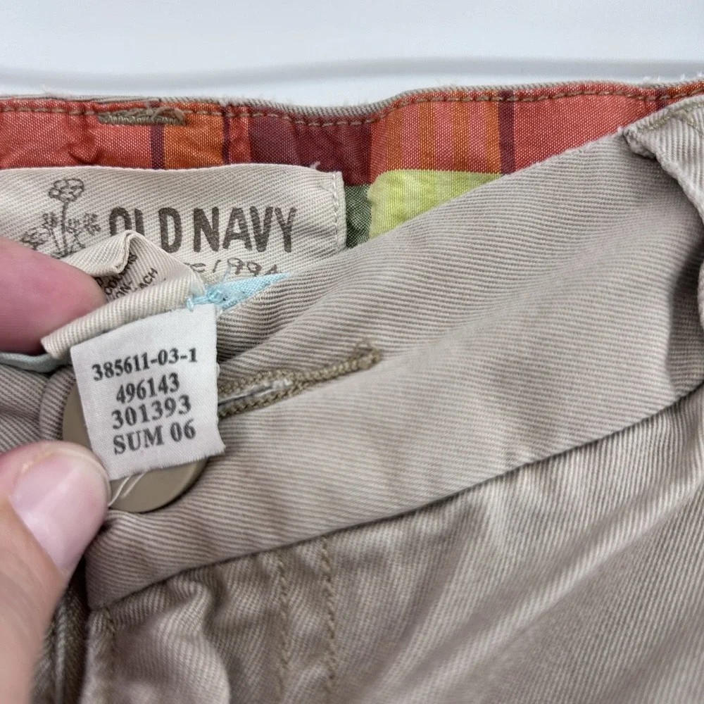 Vintage Old‎ Navy Womens Y2K Micro Mini Shorts Size 8 Khaki Casual Retro
